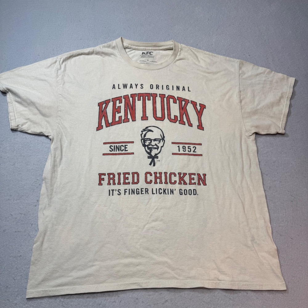 KFC Kentucky Fried‎ Chicken Graphic T Shirt Mens XL Beige "Always Original"